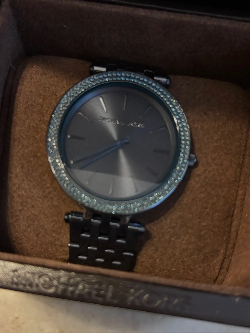 Michael Kors Blue Darci Watch with Blue Pave Crystals, with Box, EUC Retail $185